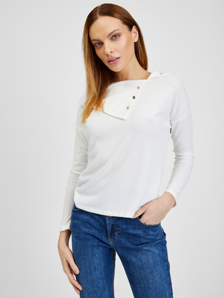 Orsay Weißes Damen-T-Shirt mit dekorativen Details ORSAY