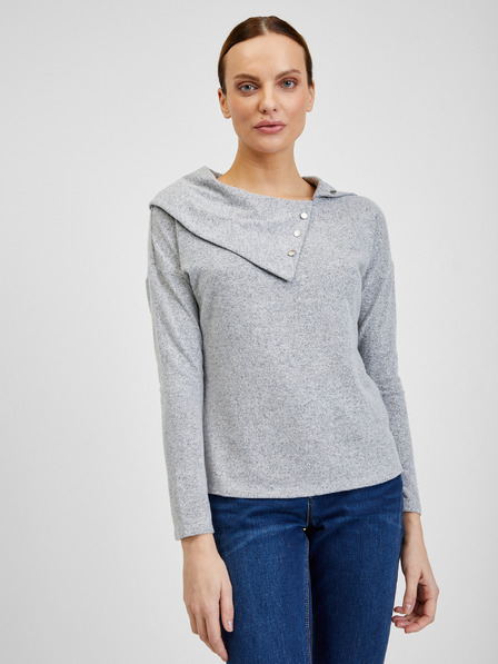 Orsay Graues Damen-T-Shirt mit dekorativen Details ORSAY