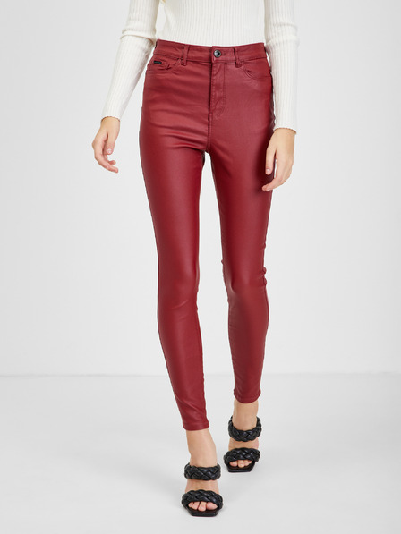 Orsay Burgunderfarbene Kunstlederhose Damen ORSAY