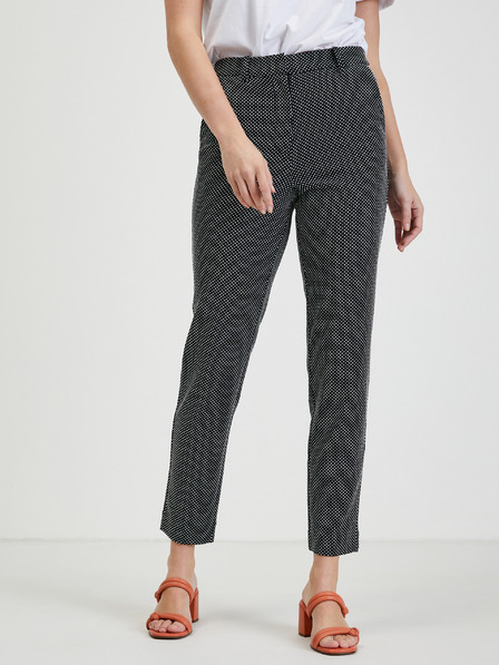 Orsay Weiß-schwarze gepunktete Damenhose ORSAY
