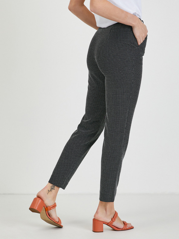 Orsay Weiß-schwarze gepunktete Damenhose ORSAY
