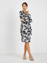 Orsay Weißes und schwarzes Damen-Blumenkleid ORSAY