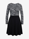 Orsay Weißes und schwarzes gemustertes Damenkleid ORSAY