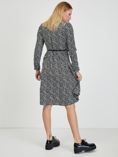 Orsay Weißes und schwarzes gemustertes Damenkleid ORSAY