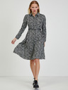Orsay Weißes und schwarzes gemustertes Damenkleid ORSAY