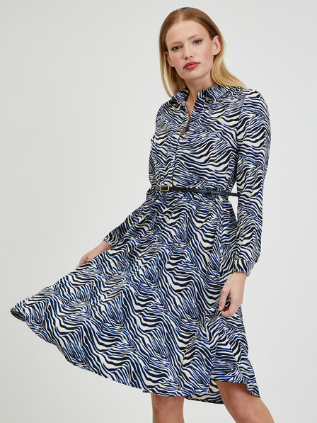 Orsay Blau-weiß gemustertes Damenkleid ORSAY