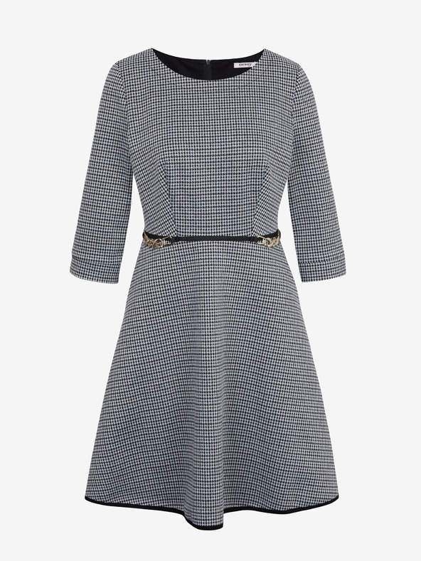 Orsay Weißes und schwarzes gemustertes Damenkleid ORSAY