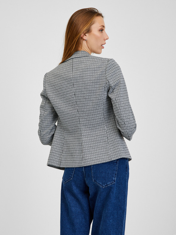 Orsay Weiß-schwarz karierte Damenjacke ORSAY