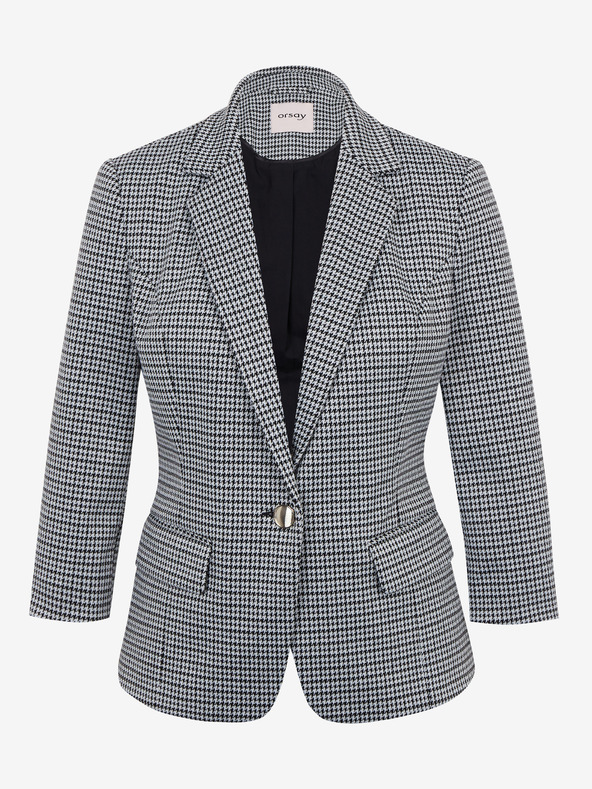 Orsay Weiß-schwarz karierte Damenjacke ORSAY