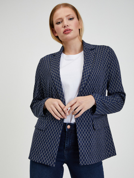 Orsay Weiß und blau gemusterte Damenjacke ORSAY