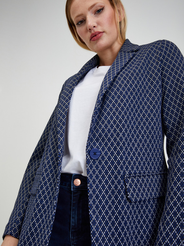 Orsay Weiß und blau gemusterte Damenjacke ORSAY