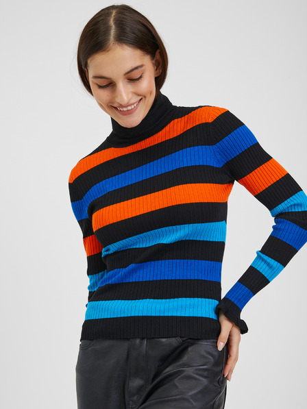 Orsay Orange und blau gestreifte Damen-Strickjacke ORSAY