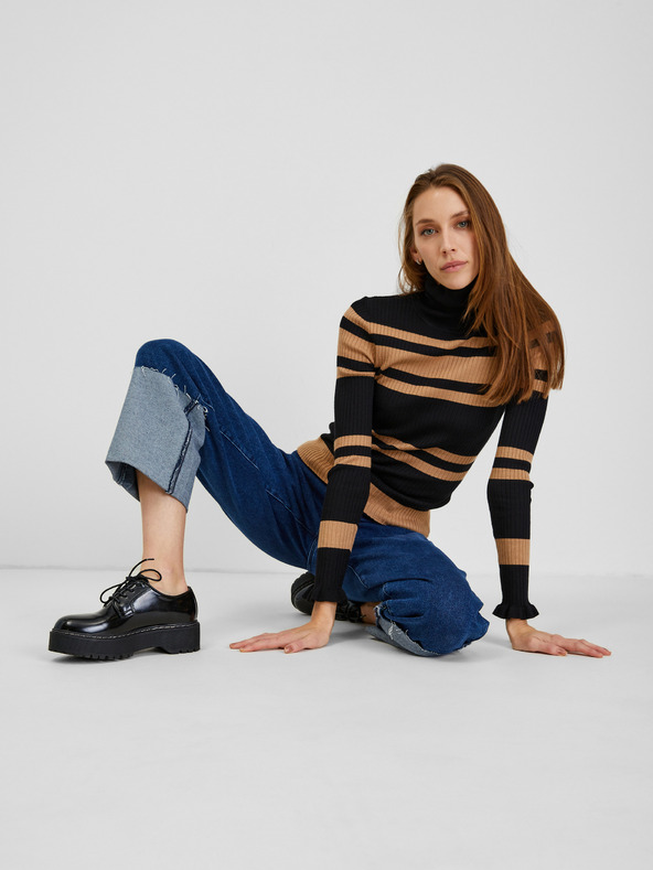 Orsay Braun-schwarz gestreifte Damenstrickjacke ORSAY