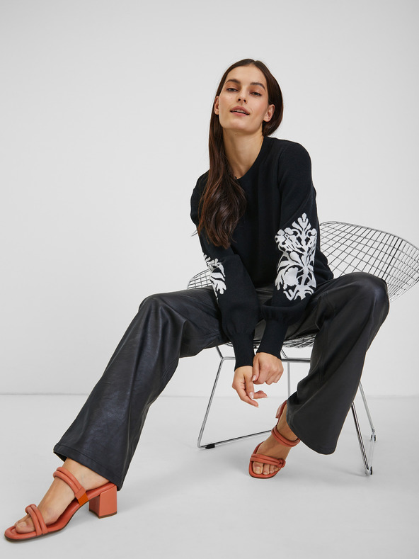 Orsay Weiß-schwarzer Damen Pullover ORSAY