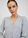 Orsay Hellgraue gestreifte Damenstrickjacke aus Wollmischung ORSAY