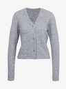 Orsay Hellgraue gestreifte Damenstrickjacke aus Wollmischung ORSAY