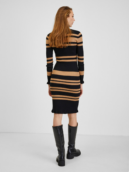 Orsay Braun-schwarz gestreiftes Damenkleid ORSAY