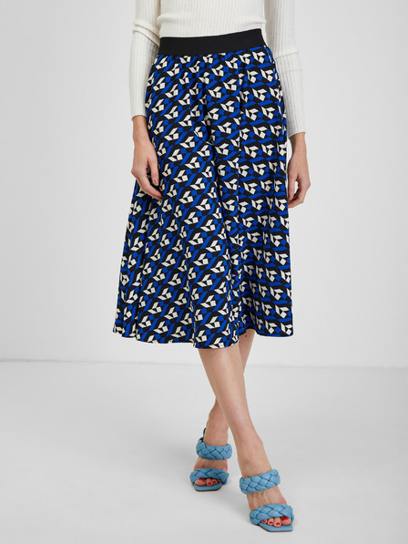 Orsay Blauer gemusterter Damen-Faltenrock ORSAY