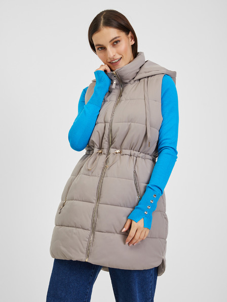 Orsay 'MS8ODETTE_GB LONG PADDED WAISTCOAT WITH DRAWSTRING AT WAIST'