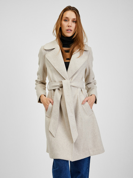 Orsay Beige Damen Wintermantel mit Gürtel ORSAY