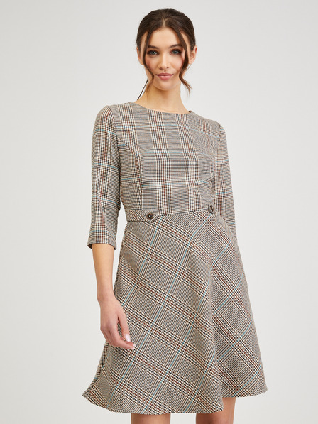 Orsay Braunes kariertes Kleid ORSAY