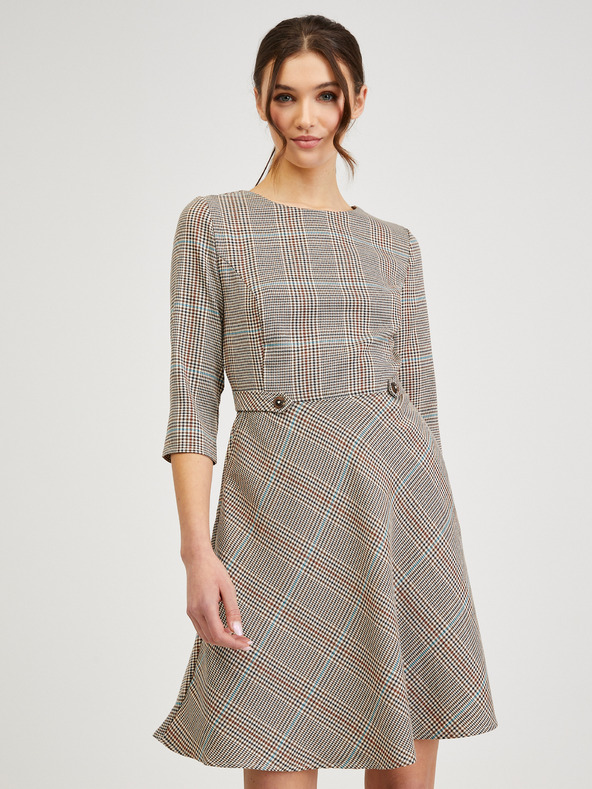 Orsay Braunes kariertes Kleid ORSAY