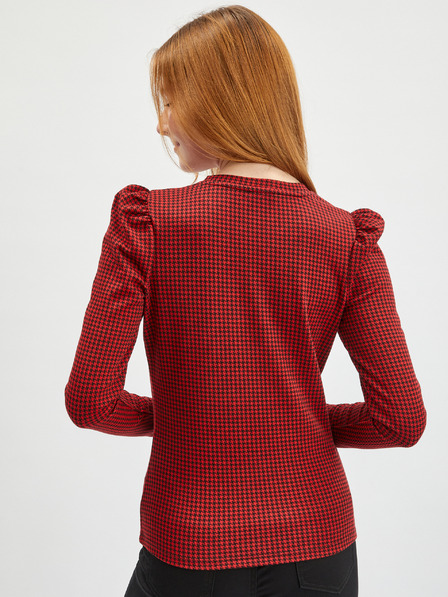 Orsay Rotes gemustertes Damen-Langarmshirt ORSAY