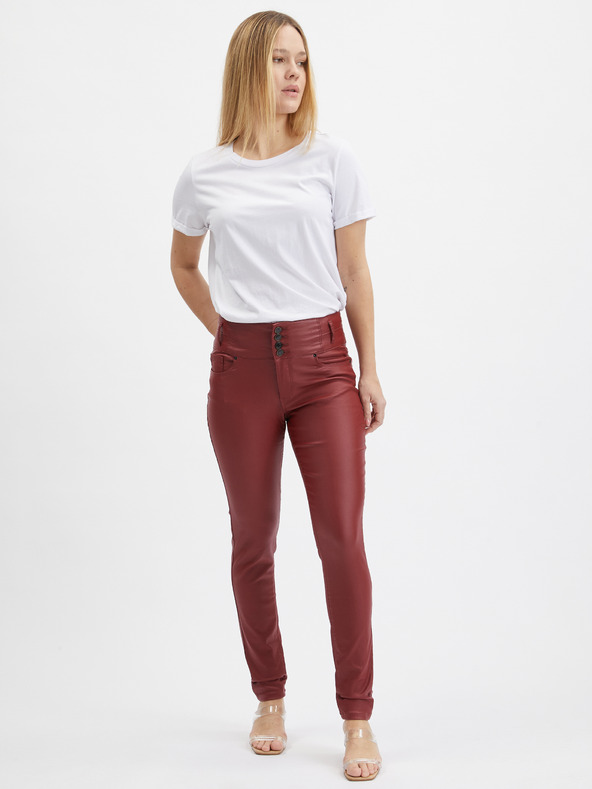 Orsay Burgunderrote skinny fit Damenhose ORSAY