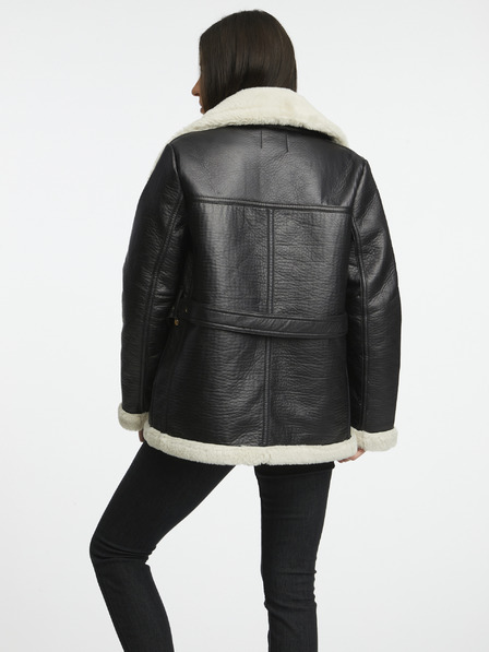 Orsay Schwarze Damen-Kunstpelz-Jacke ORSAY