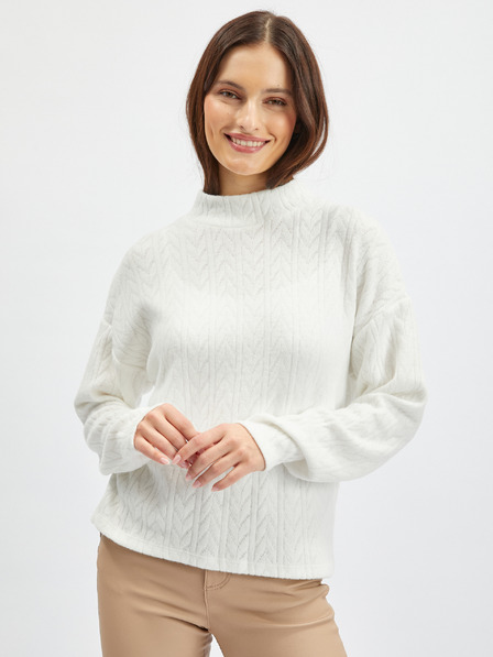 Orsay Weißer gemusterter Pullover für Damen ORSAY