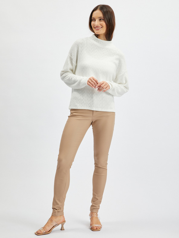 Orsay Weißer gemusterter Pullover für Damen ORSAY