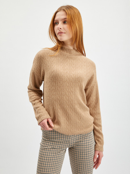 Orsay Hellbrauner gemusterter Damenpullover ORSAY