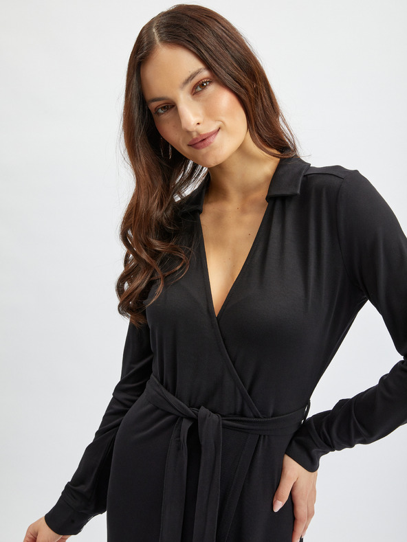 Orsay Schwarzes Damen-Wickelkleid ORSAY