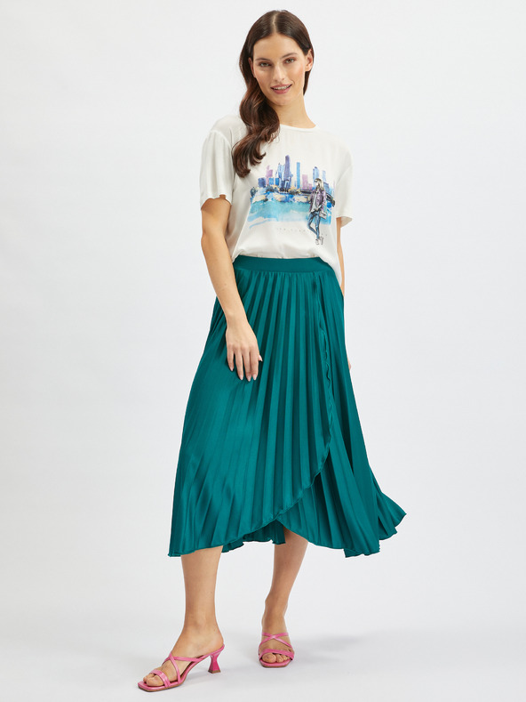 Orsay Petrolblauer Damen-Midifaltrock ORSAY