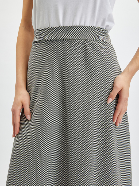 Orsay Weiß-schwarzer Damen-Musterrock ORSAY