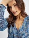 Orsay Blaues gemustertes Damen-Midikleid ORSAY