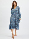 Orsay Blaues gemustertes Damen-Midikleid ORSAY