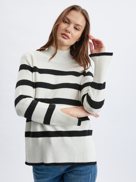 Orsay Schwarz-weiß gestreifter Damen-Pullover ORSAY