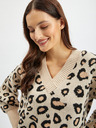 Orsay Beigefarbene gemusterte Damen-Strickjacke ORSAY