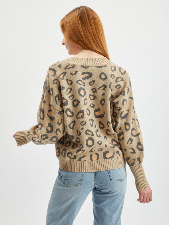 Orsay Hellbrauner gemusterter Damenpullover ORSAY