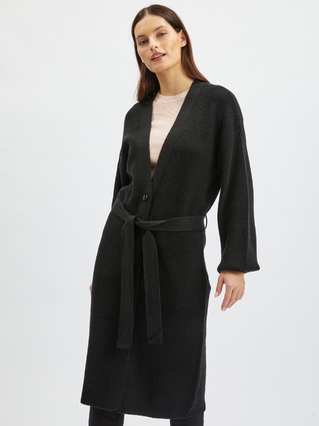 Orsay Schwarze lange Damen-Strickjacke ORSAY