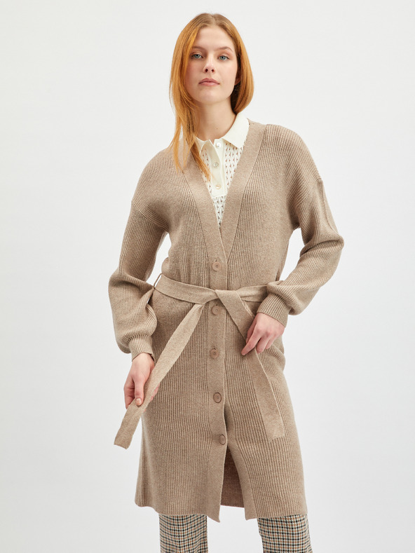 Orsay Beige Damen-Langstrickjacke ORSAY