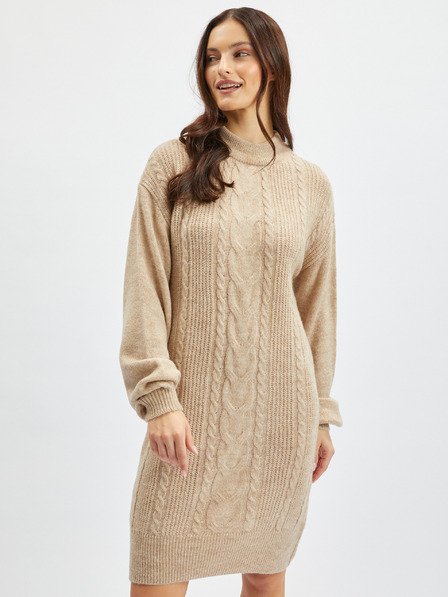 Orsay Beigefarbenes Damen-Pullover-Kleid ORSAY