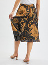 Orsay Brauner und schwarzer geblümter Damen-Satin-Rock ORSAY