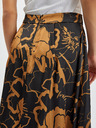 Orsay Brauner und schwarzer geblümter Damen-Satin-Rock ORSAY