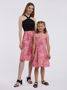 Orsay Rosa und schwarzes Damen-Blumenkleid ORSAY