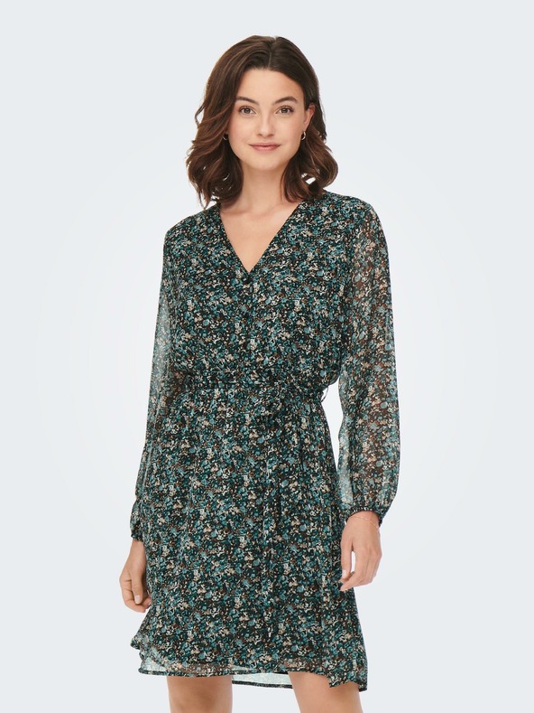 ONLY Grünes geblümtes Damenkleid ONLY Cera