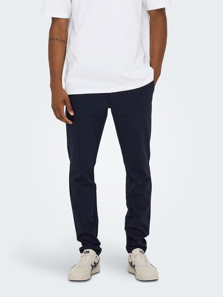 ONLY & SONS Dunkelblau gestreifte Herren-Chinohose ONLY & SONS Mark