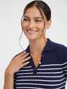 Orsay Dunkelblaues gestreiftes Damen-Strick-Poloshirt ORSAY