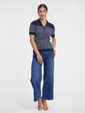 Orsay Dunkelblaues gestreiftes Damen-Strick-Poloshirt ORSAY